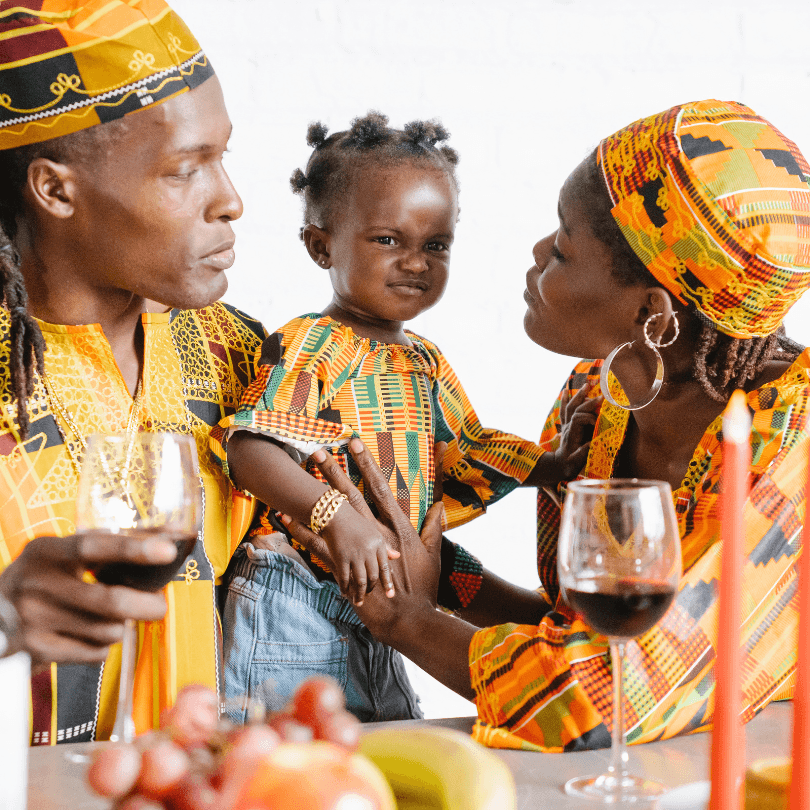 Family enjoying dinner