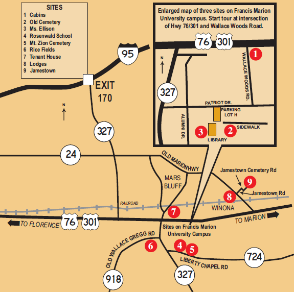 Map of Mars Bluff Sites