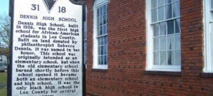 Dennis High School marker in Bishopville